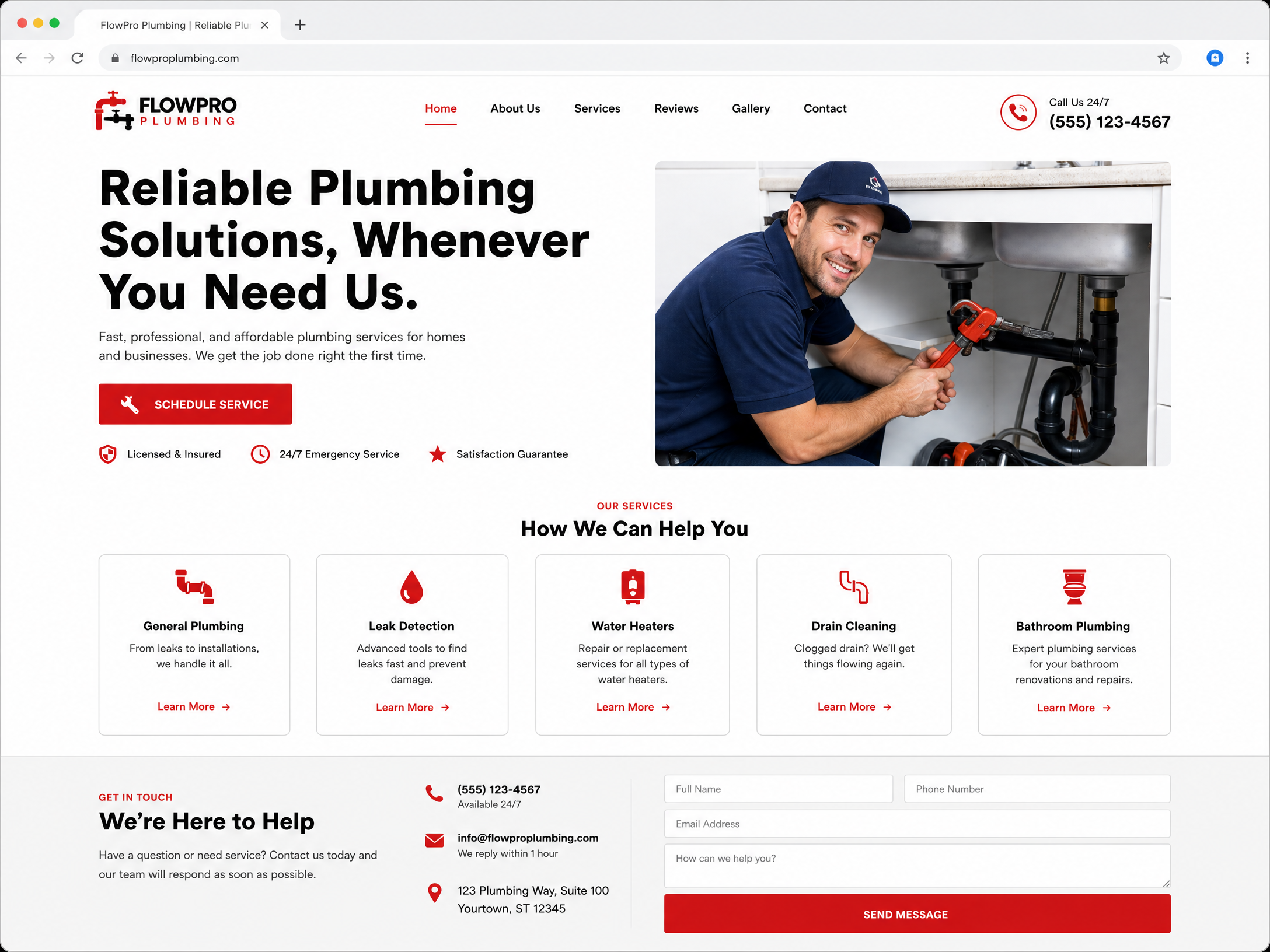 Stadsvonk Installaties — fictief Diensten websiteconcept